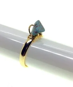 Wholesale Gold Colour Natural Stone Zircon Ring Adjustable Adjustable For Every Finger Mixed - 2796