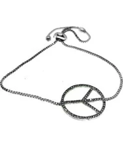 Grossiste Bracelet en Zircon de couleur argent pour l'ascenseur de la paix universelle - 2709