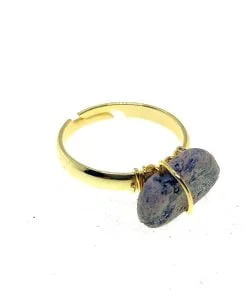 Wholesale Gold Colour Natural Stone Zircon Ring Adjustable Adjustable For Every Finger Mixed - 2796