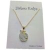 Toptan Altın Renk Elma Model Zirkon Kolye - 2757