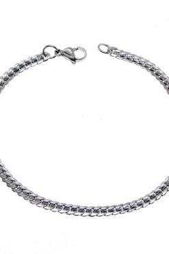 Großhandel Silber Farbe Unisex Stahl dicke gestrickte Kette Stahlarmband - 2802