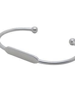Großhandel Matte Silber Farbe Spotify Unisex unbedruckt beschreibbar Armband Manschette - 2810