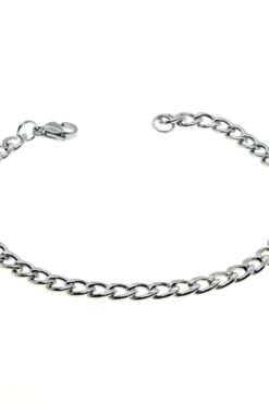 Bracelet unisexe en acier inoxydable cubain argenté pour homme - 2801