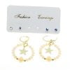 Wholesale Gold Color Round Star Combination Salmon Bead Earrings - 2864