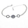 Bracelet rond en acier et nacre blanche couleur argent - 2902