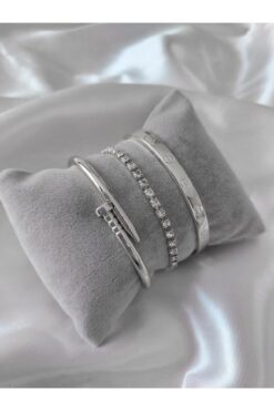 Grossiste Argent Couleur Clou Waterway Kartier Argent Plaqué Anti-Tartre Bracelet Combiné - 2915