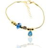 Grossiste Bracelet Pandora Zircon avec goutte de Turquoise couleur or - 2971