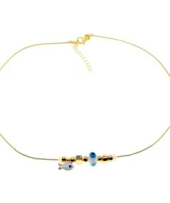 Wholesale Gold Color White Enamel Fish Pandora Model Zircon Necklace - 2988
