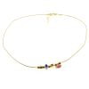 Wholesale Gold Color Pink Enamel Fish Pandora Model Zircon Necklace - 2984