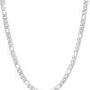Collier unisexe en acier inoxydable avec chaîne à œillets Shawin couleur argent en gros 55 cm. Collier en acier - 3011