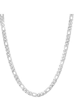 Großhandelshalskette aus rostfreiem Stahl mit Shawin-Ösenkette in Silber, Unisex, 55 cm. Stahlhalskette - 3011