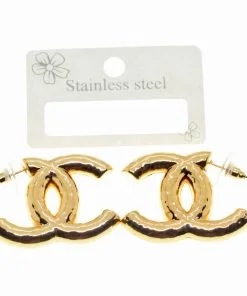 Оптовая Золотой цвет Chanel Cc серьги Vip потускнение бесплатно Fadeless стальные серьги - 3024