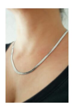 Großhandel Frauen Silber Farbe Stahl Italienisch Kette Halskette Stahl Halskette