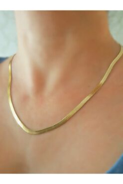 Couleur or en gros 4 mm. Collier italien 45 cm. Collier en acier inoxydable anti-ternissement et anti-décoloration Chain Vip - 186