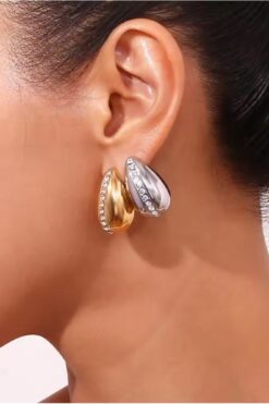 Toptan Gümüş Renk Zirkon Taş Gözyaşı Bottega Küpe Vip Kararmaz Solmaz Çelik Küpe - 3028 6 f282c8eddcc24c16b64375d3c5561261