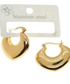 Wholesale Gold Color Heart Earrings Vip Tarnish-Resistant Fadeless Steel Earrings - 3018