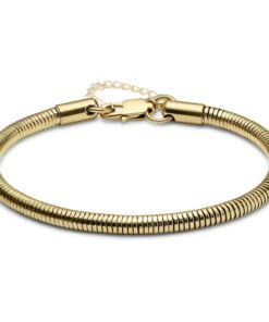 Wholesale Gold Color Unisex Snake Chain (4 mm) Steel Bracelet - 3138