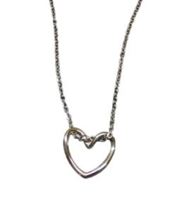Wholesale Silver Color Empty Heart Model Women's Jewelry Necklace - 3128
