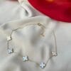 Wholesale Gold Colour Five-Piece White Mother of Pearl Van Cleef Bijouterie Necklace- 3164