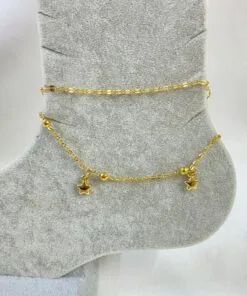 Wholesale Gold Color Star Model Singapore And Ball Chain Steel Anklet - 3250