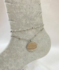 Оптовая серебряный цвет Sequin модель Сингапур и мяч цепи стали браслет - 3268