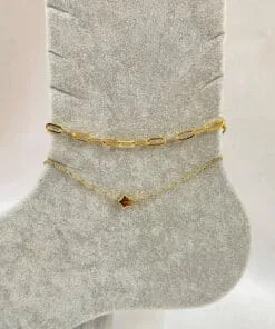 Wholesale Gold Color Star Model Esme And Sf Chain Steel Anklet - 3279