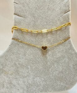Wholesale Gold Color Heart Model Crush And Sf Chain Steel Anklet - 3300