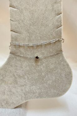 Wholesale Silver Color Star Model Esme And Sf Chain Steel Anklet - 3302