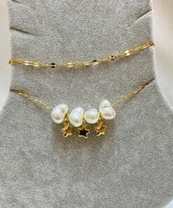 Wholesale Gold Color Baroque Star Model Singapore And Sf Chain Steel Anklet - 3297