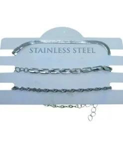 Wholesale Silver Color Italian Paperclip Spiral Combined Steel Bracelet - 3326