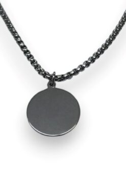 Wholesale Silver Color Round Plate Model Unisex Albanian Chain Steel Necklace - 3318