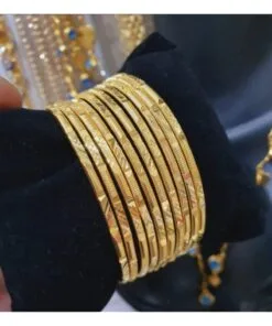 سوار أجدة مطلي بالذهب عيار ٢٢ قيراطًا، مزخرف بقلادة البقلاوة، ٢٢ سم، للبيع بالجملة. قطعة واحدة - ٣٢٨٦