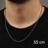 Toptan Gümüş Renk İnce Doc Unisex Çelik Kolye - 3365