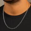 Toptan Gümüş Renk Kalın Ataç Unisex Çelik Kolye - 3362