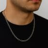 Toptan Gümüş Renk Oval Dikdörtgen Unisex Çelik Kolye - 3358