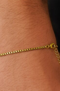 Bracelet en acier unisexe pour homme, chaîne à maillons entrelacés de 1 mm, couleur or, vente en gros - 3381