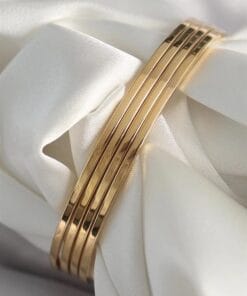 Toptan Ajda 4'lü Gold Kadın İnce Ajda Bilezik - 3155-4