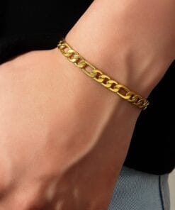 Toptan Altın Renk Şavin Kuşgözü Unisex Erkek Çelik Bileklik -  3332