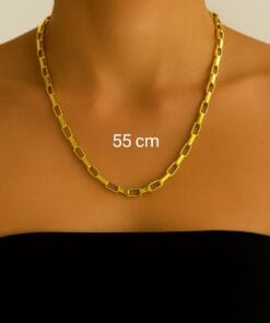 Toptan Altın Renk Cubixs Küp Model Zincir Unisex Çelik Kolye - 3342