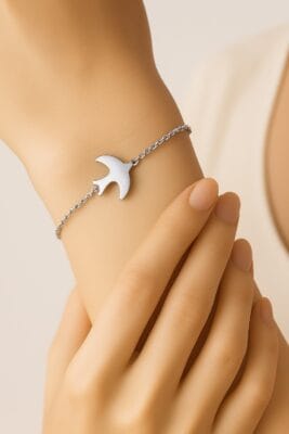 Wholesale Silver Color Sf Bird Steel Bracelet - 3379