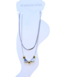Toptan Gümüş Renk Asansör Sf Küre Kalp Küre Kalp Küre Çelik Halhal - 3467