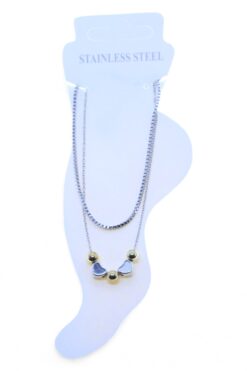 Toptan Gümüş Renk Asansör Sf Küre Kalp Küre Kalp Küre Çelik Halhal - 3467