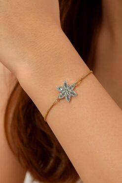 Bracelet en acier doré avec étoile et ascenseur - 3629