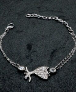 Bracelet double chaîne argenté à motif derviche tourneur 886
