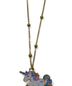 Toptan Altın Renk Unicorn Model Top Zincir Çelik Kolye - 3690