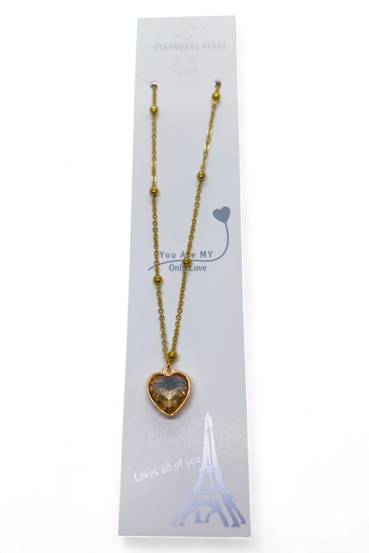 Toptan Altın Renk Amber Kalp Model Top Zincir Çelik Kolye- 3736 3 Toptan Altın Renk Amber Kalp Model Top Zincir Çelik Kolye- 3736 – Image 3