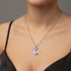 Großhandel Silber Farbe Cancan Mondsichel Modell SF Kette Stahl Halskette-3801