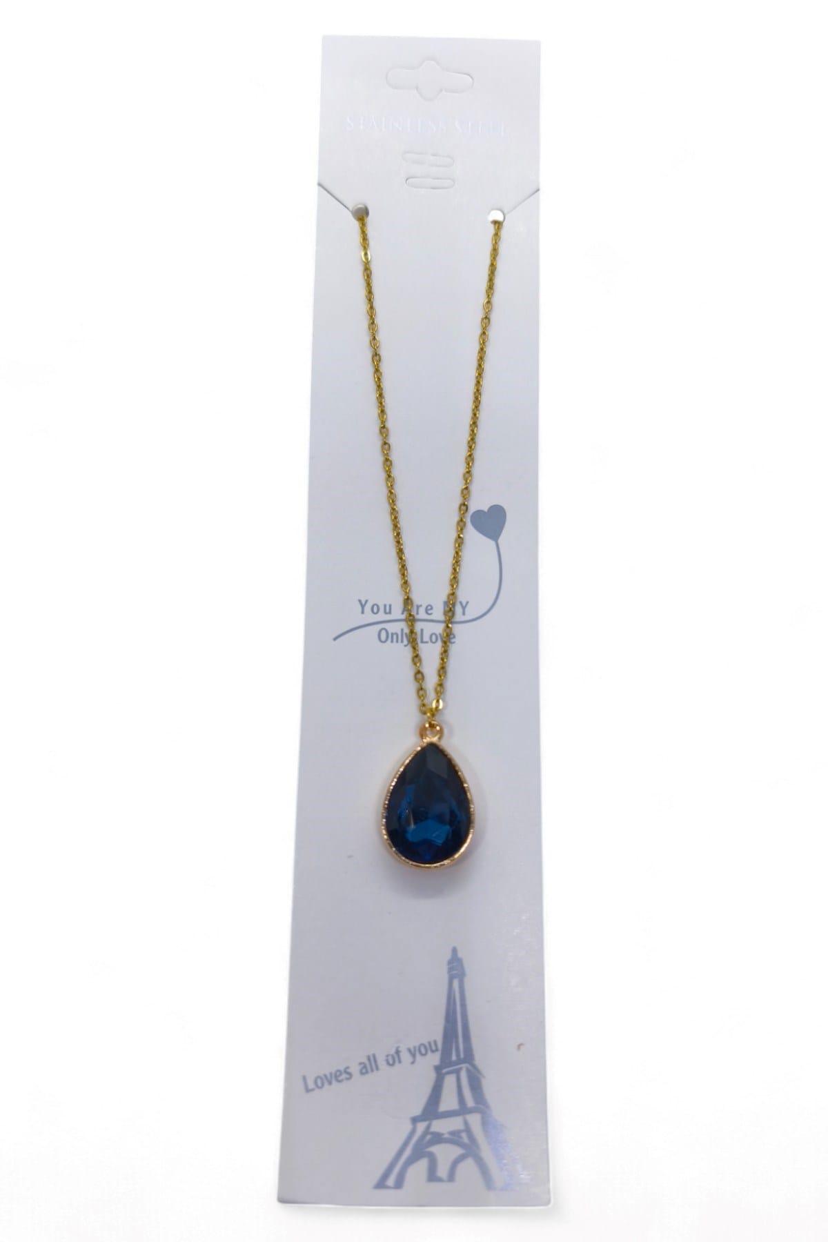 Toptan Altın Renk Lacivert Damla Model Sf Zincir Çelik Kolye- 3728 3 Toptan Altın Renk Lacivert Damla Model Sf Zincir Çelik Kolye- 3728 – Bild 3