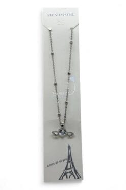 Großhandel Silber Farbe Weiß Herz Stein Herz Modell Kugel Kette Stahl Halskette-3779 5 64b00085fe0242a18247b17730e0d172