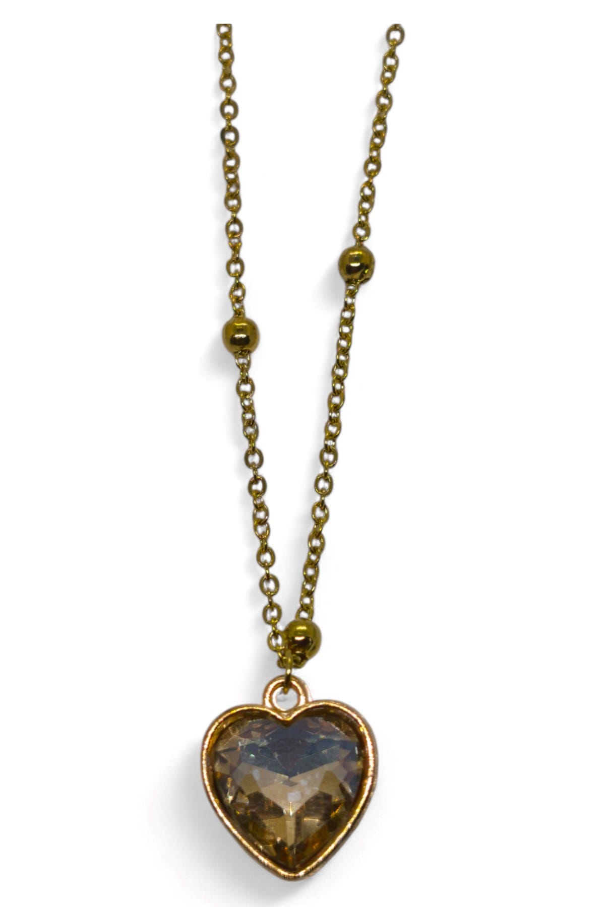 Toptan Altın Renk Amber Kalp Model Top Zincir Çelik Kolye- 3736 2 Toptan Altın Renk Amber Kalp Model Top Zincir Çelik Kolye- 3736 – Image 2